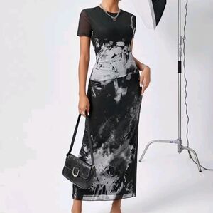 Essnce Tie-Dye Mesh Dress